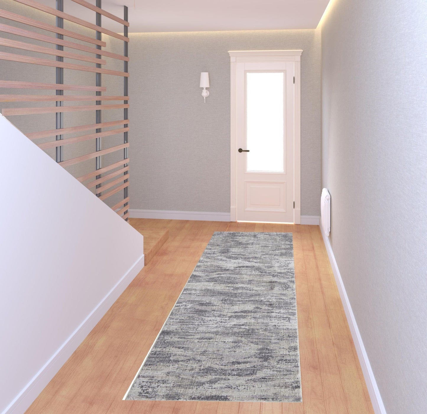 4' X 6' Tan Taupe And Gray Abstract Power Loom Distressed Stain Resistant Area Rug