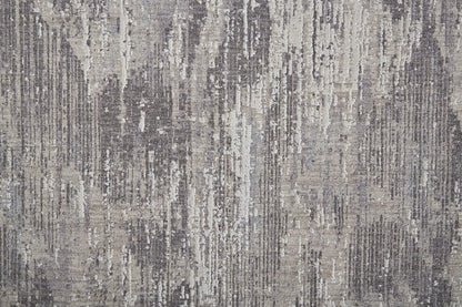 4' X 6' Tan Taupe And Gray Abstract Power Loom Distressed Stain Resistant Area Rug
