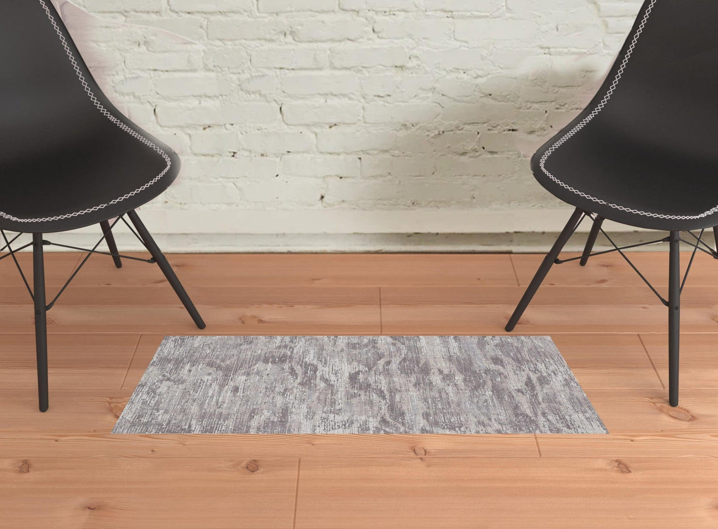 4' X 6' Tan Taupe And Gray Abstract Power Loom Distressed Stain Resistant Area Rug