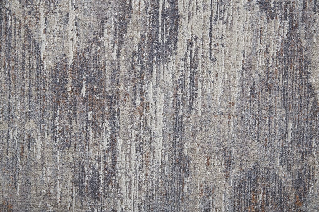 4' X 6' Tan Taupe And Gray Abstract Power Loom Distressed Stain Resistant Area Rug
