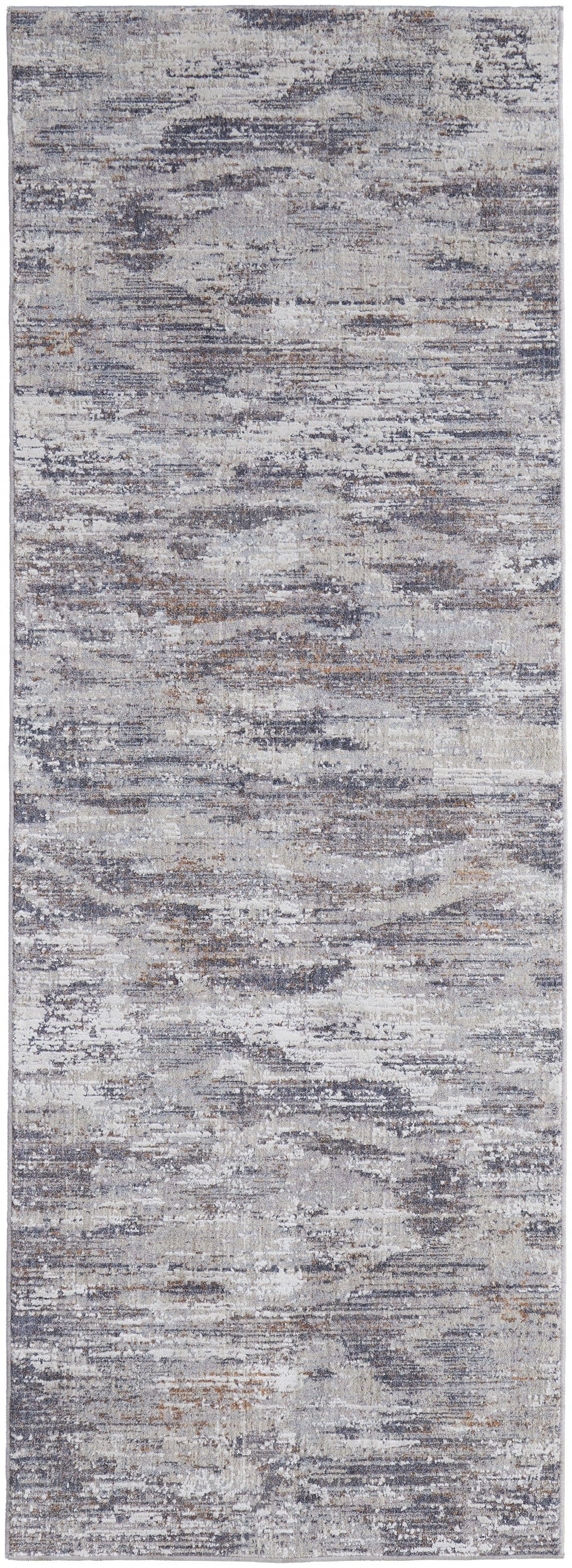 4' X 6' Tan Taupe And Gray Abstract Power Loom Distressed Stain Resistant Area Rug