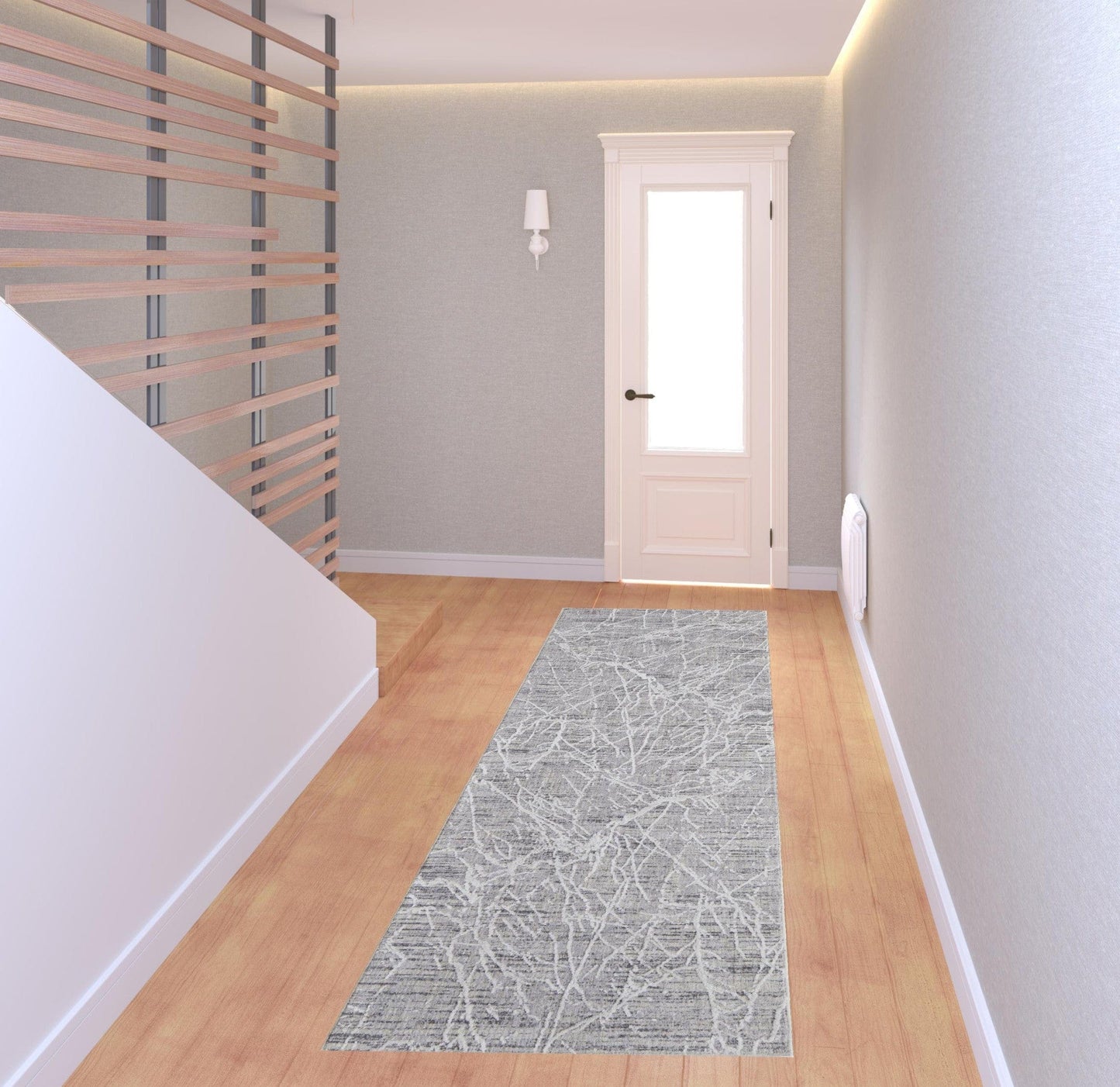 4' X 6' Taupe And Gray Abstract Power Loom Distressed Stain Resistant Area Rug