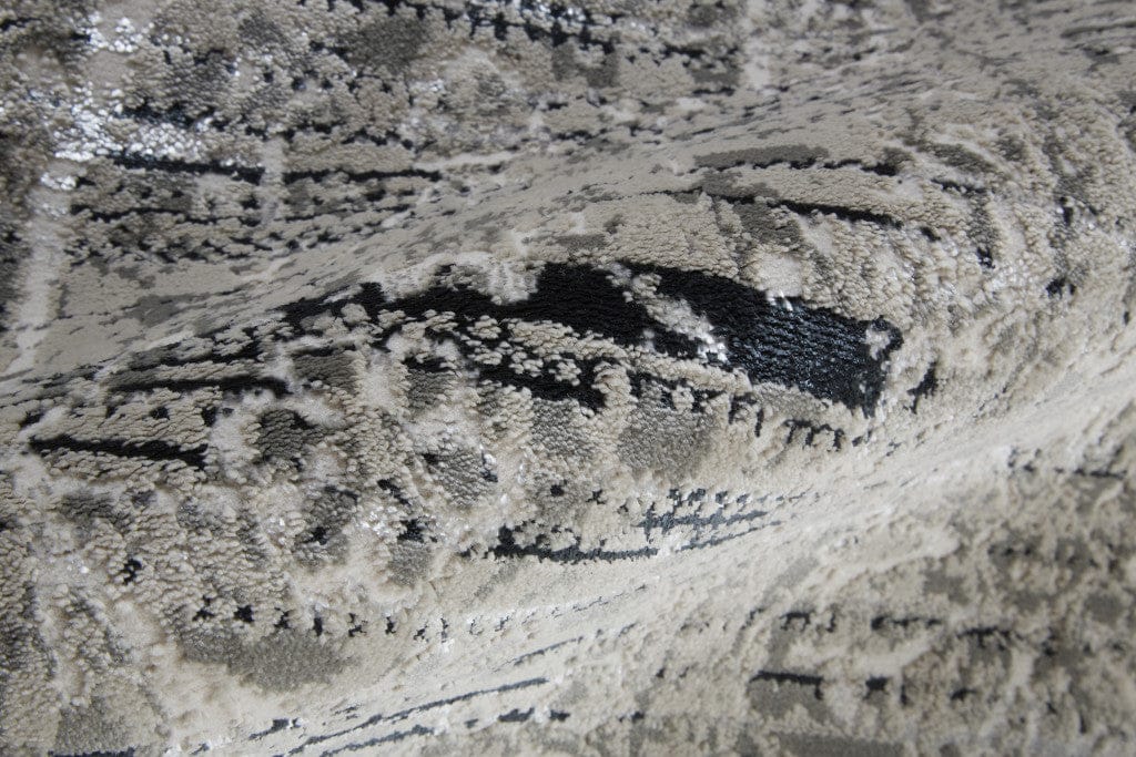 4' X 6' Gray Silver And Taupe Floral Power Loom Distressed Area Rug