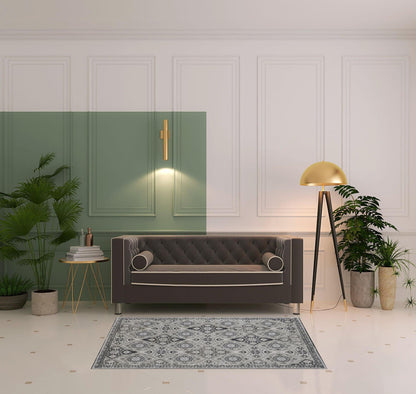 4' X 6' Gray And Black Abstract Power Loom Area Rug