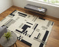 4' X 6' Ivory And Taupe Wool Abstract Tufted Handmade Area Rug