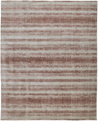 4' X 6' Tan Ivory And Pink Abstract Hand Woven Area Rug