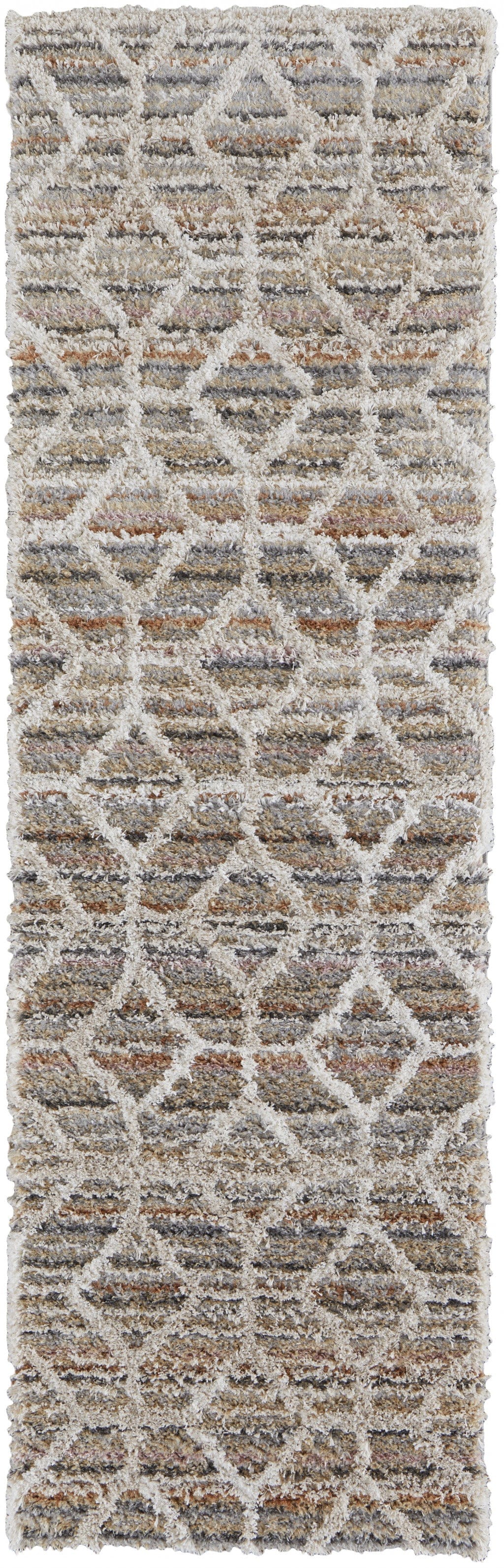 4' X 6' Tan Taupe And Ivory Geometric Power Loom Stain Resistant Area Rug