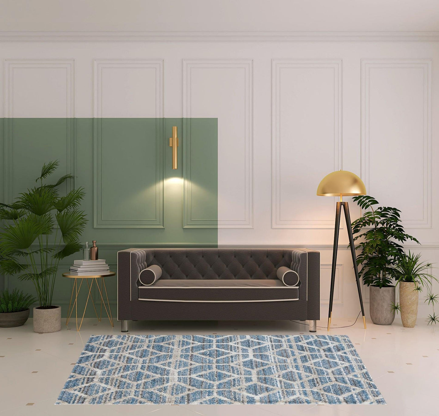 4' X 6' Tan Taupe And Ivory Geometric Power Loom Stain Resistant Area Rug