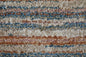 4' X 6' Ivory Blue And Orange Striped Power Loom Stain Resistant Area Rug