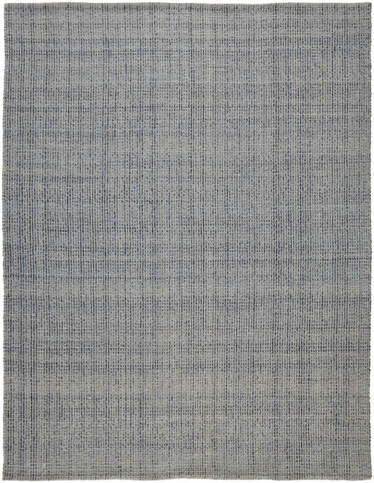 5' X 8' Gray Ivory And Blue Hand Woven Area Rug