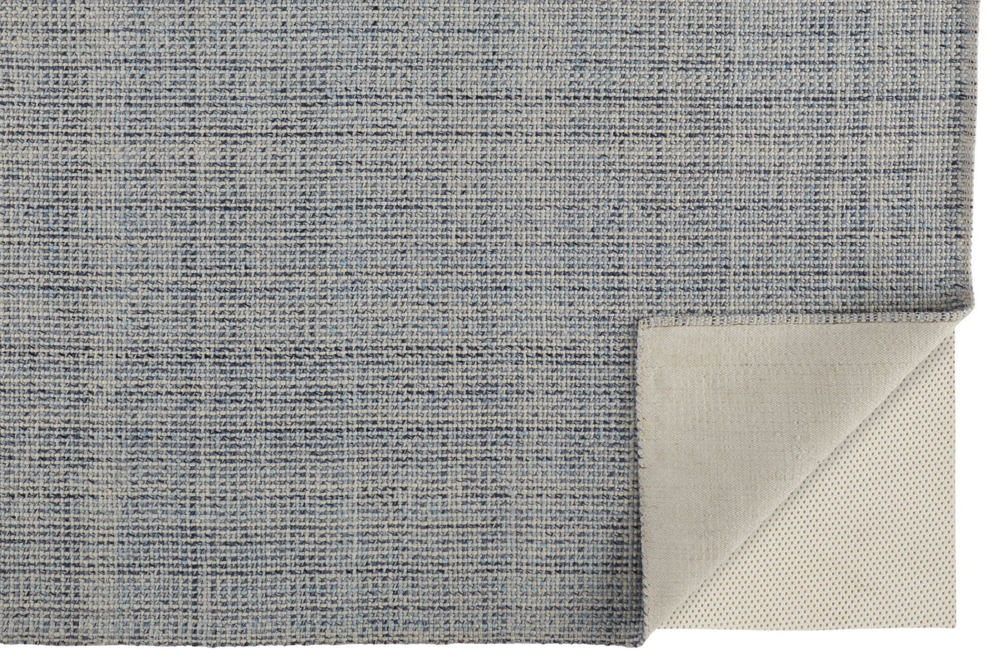 5' X 8' Gray Ivory And Blue Hand Woven Area Rug