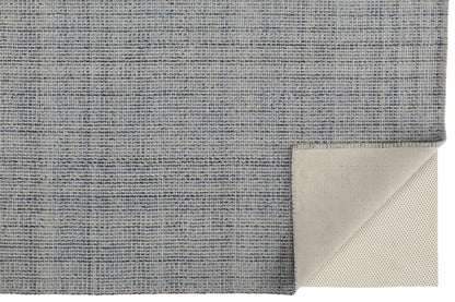5' X 8' Gray Ivory And Blue Hand Woven Area Rug