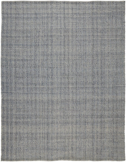 5' X 8' Gray Ivory And Blue Hand Woven Area Rug