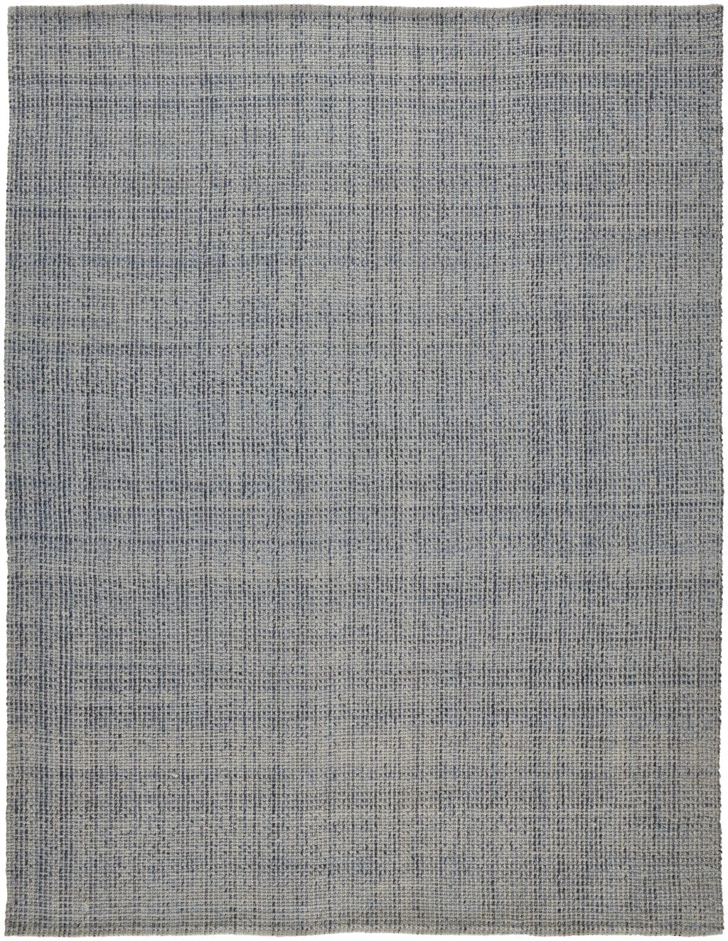 5' X 8' Gray Ivory And Blue Hand Woven Area Rug