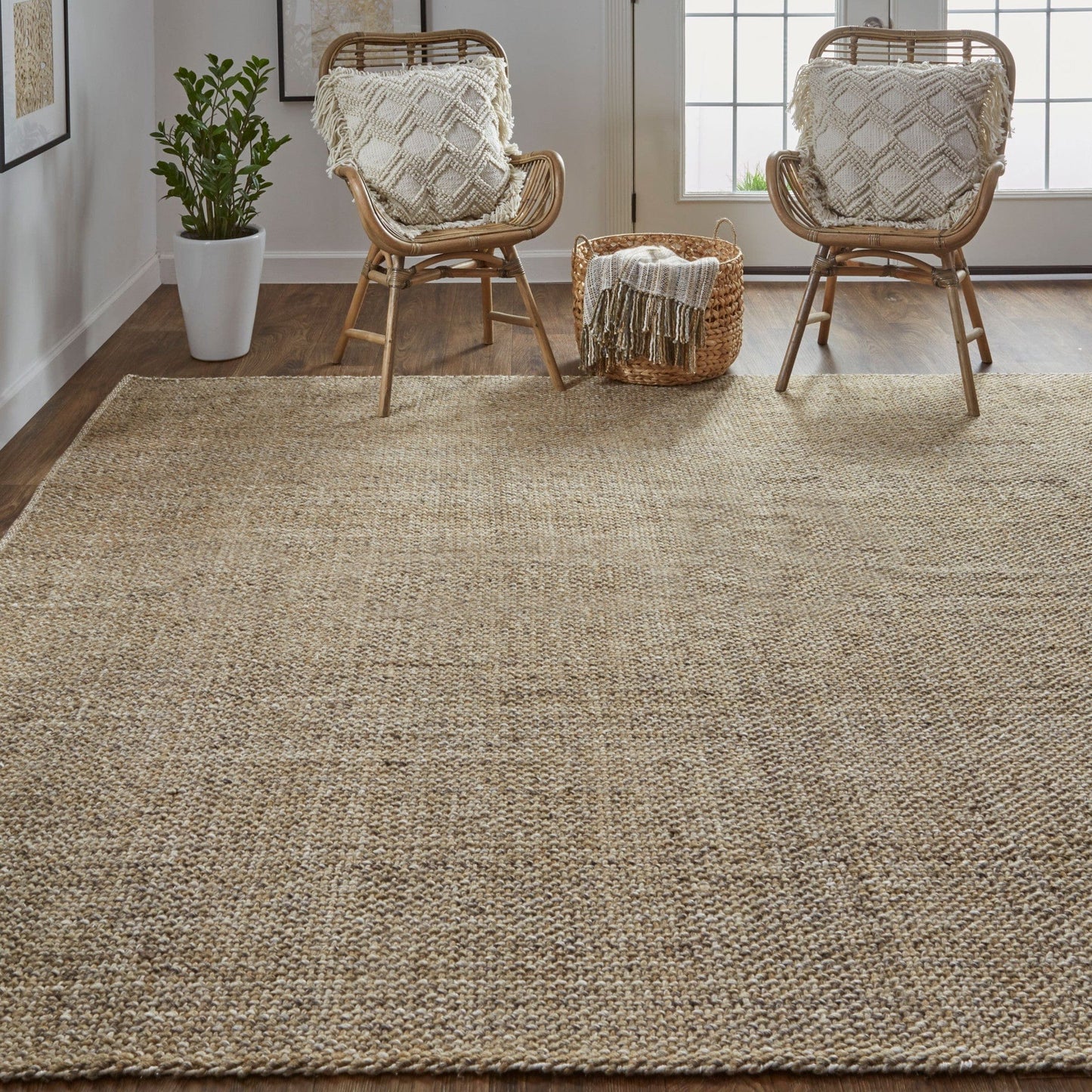 5' X 8' Gray Ivory And Blue Hand Woven Area Rug