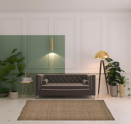 5' X 8' Gray Ivory And Blue Hand Woven Area Rug