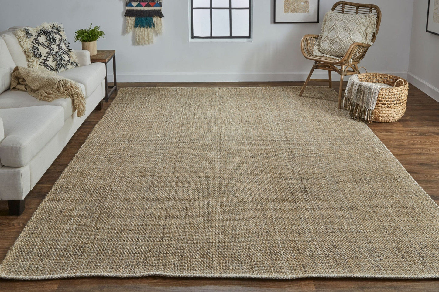 5' X 8' Gray Ivory And Blue Hand Woven Area Rug
