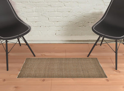 5' X 8' Gray Ivory And Blue Hand Woven Area Rug