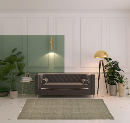 5' X 8' Gray Ivory And Blue Hand Woven Area Rug