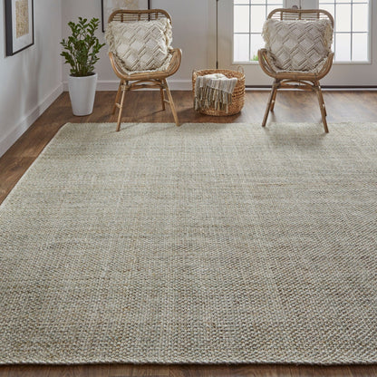 5' X 8' Gray Ivory And Blue Hand Woven Area Rug