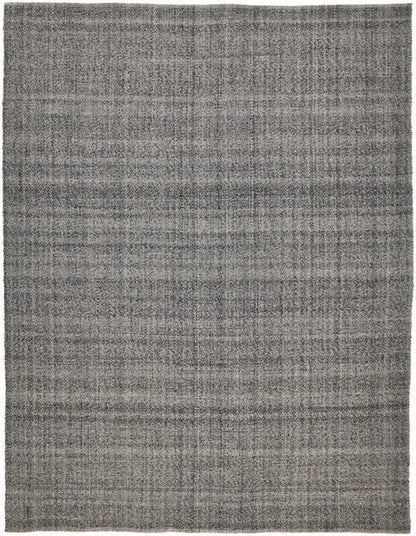 5' X 8' Gray Ivory And Blue Hand Woven Area Rug