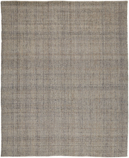 5' X 8' Gray Ivory And Blue Hand Woven Area Rug