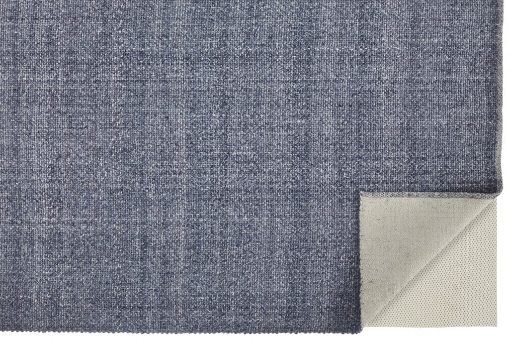 5' X 8' Gray Ivory And Blue Hand Woven Area Rug