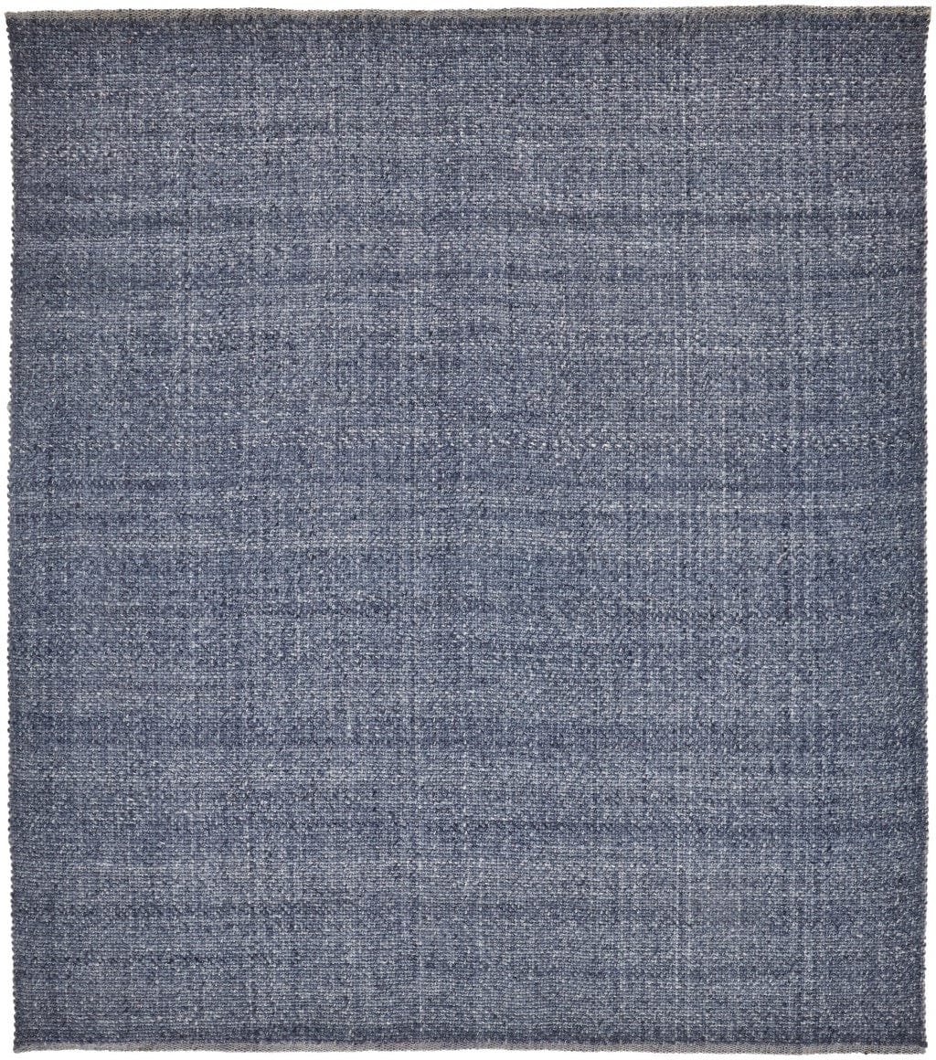 5' X 8' Gray Ivory And Blue Hand Woven Area Rug