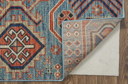 4' X 6' Ivory Red And Tan Abstract Power Loom Distressed Stain Resistant Area Rug