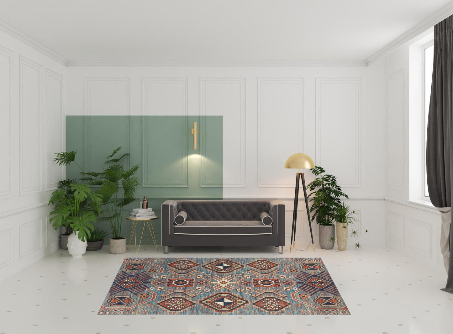 4' X 6' Ivory Red And Tan Abstract Power Loom Distressed Stain Resistant Area Rug