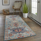 4' X 6' Ivory Red And Tan Abstract Power Loom Distressed Stain Resistant Area Rug
