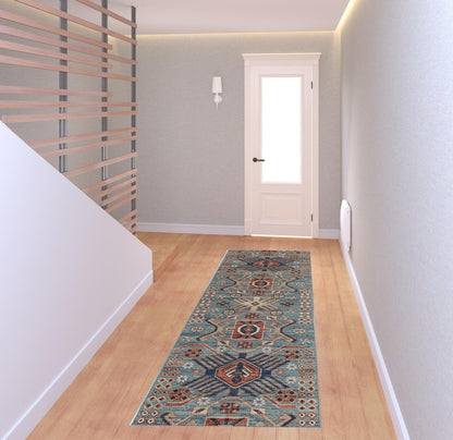 4' X 6' Ivory Red And Tan Abstract Power Loom Distressed Stain Resistant Area Rug