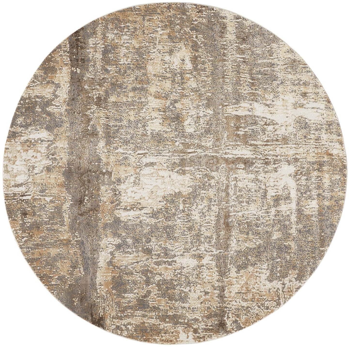 4' X 6' Tan Ivory And Brown Abstract Area Rug