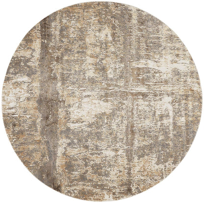 4' X 6' Tan Ivory And Brown Abstract Area Rug
