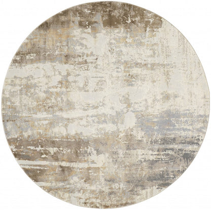 4' X 6' Tan Ivory And Gray Abstract Area Rug