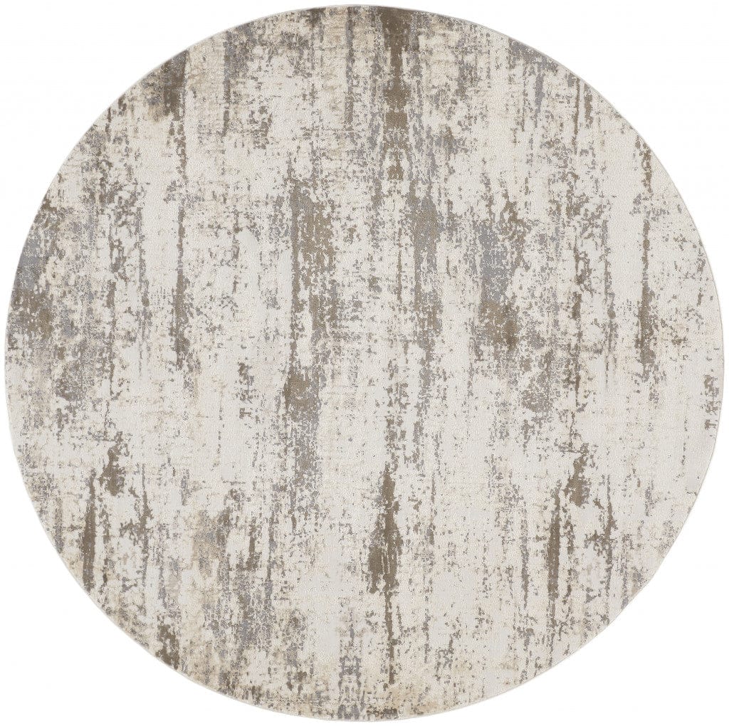 4' X 6' Ivory And Brown Abstract Area Rug