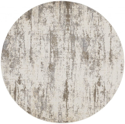 4' X 6' Ivory And Brown Abstract Area Rug