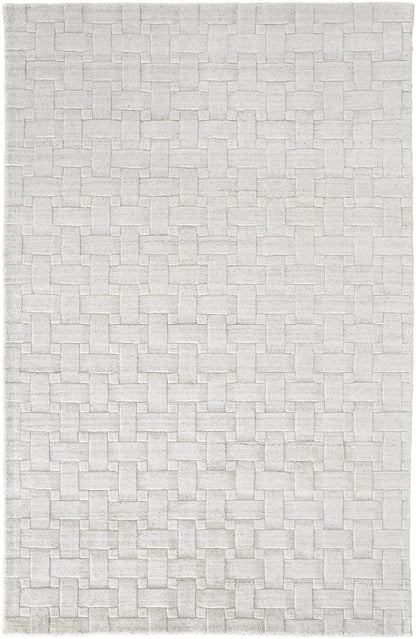 4' X 6' Ivory Striped Hand Woven Area Rug