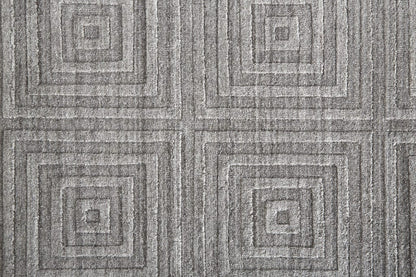 4' X 6' Gray And Silver Striped Hand Woven Area Rug