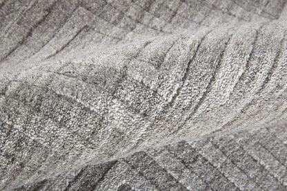 4' X 6' Gray And Silver Striped Hand Woven Area Rug