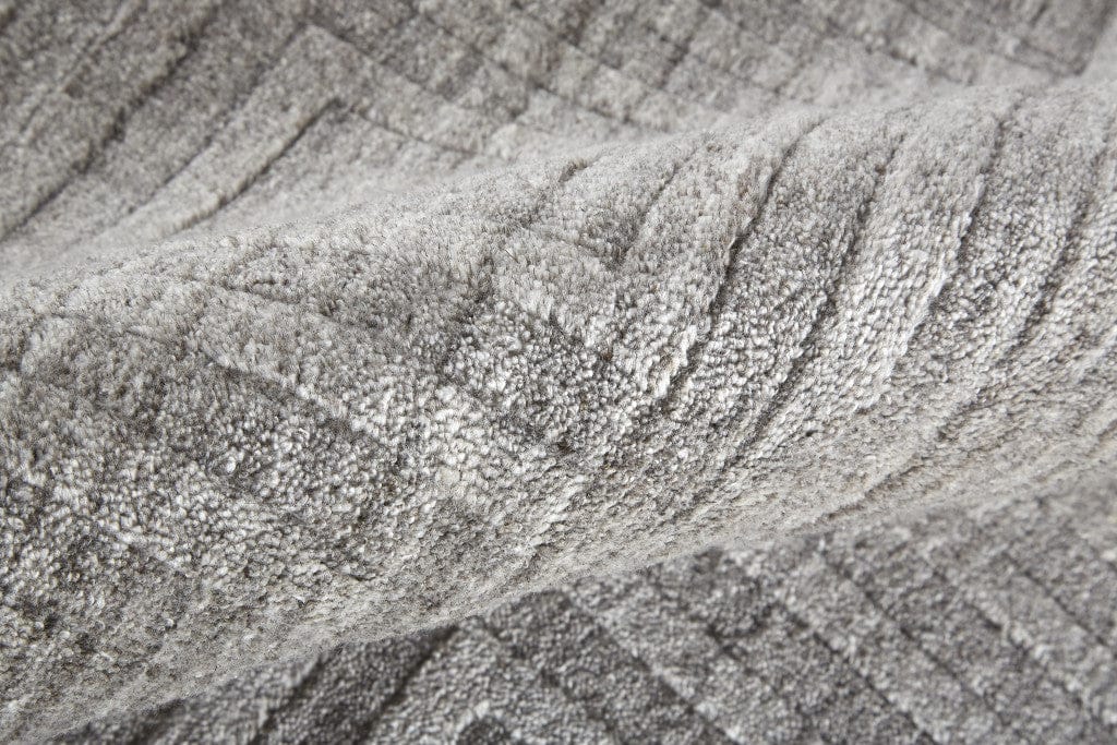 4' X 6' Gray And Silver Striped Hand Woven Area Rug