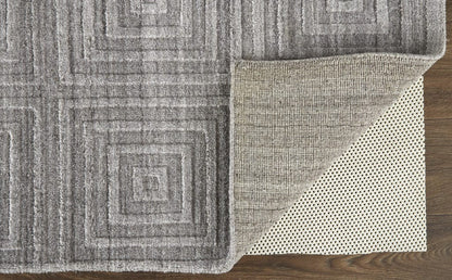 4' X 6' Gray And Silver Striped Hand Woven Area Rug