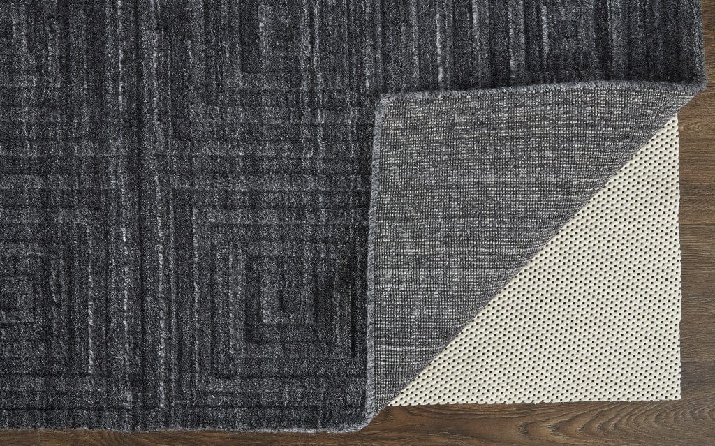 4' X 6' Gray And Silver Striped Hand Woven Area Rug