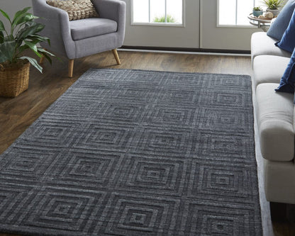 4' X 6' Gray And Silver Striped Hand Woven Area Rug
