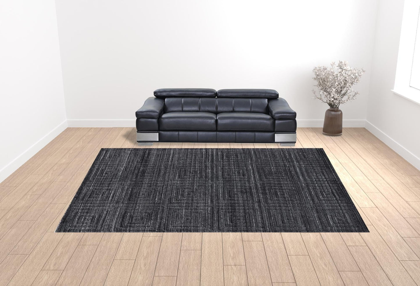 4' X 6' Gray And Silver Striped Hand Woven Area Rug