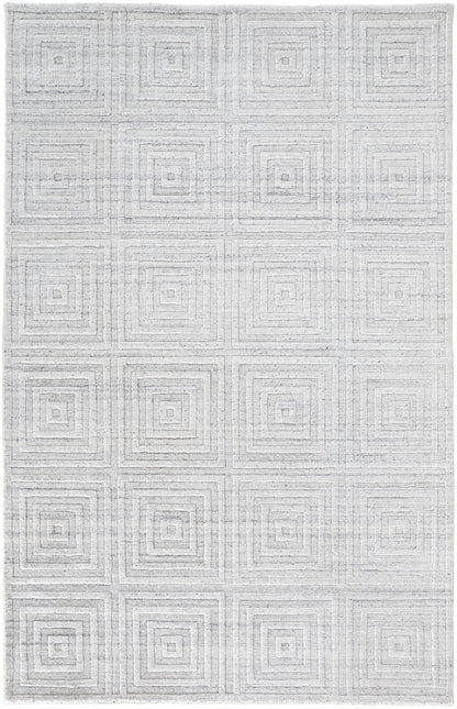 4' X 6' Gray And Silver Striped Hand Woven Area Rug