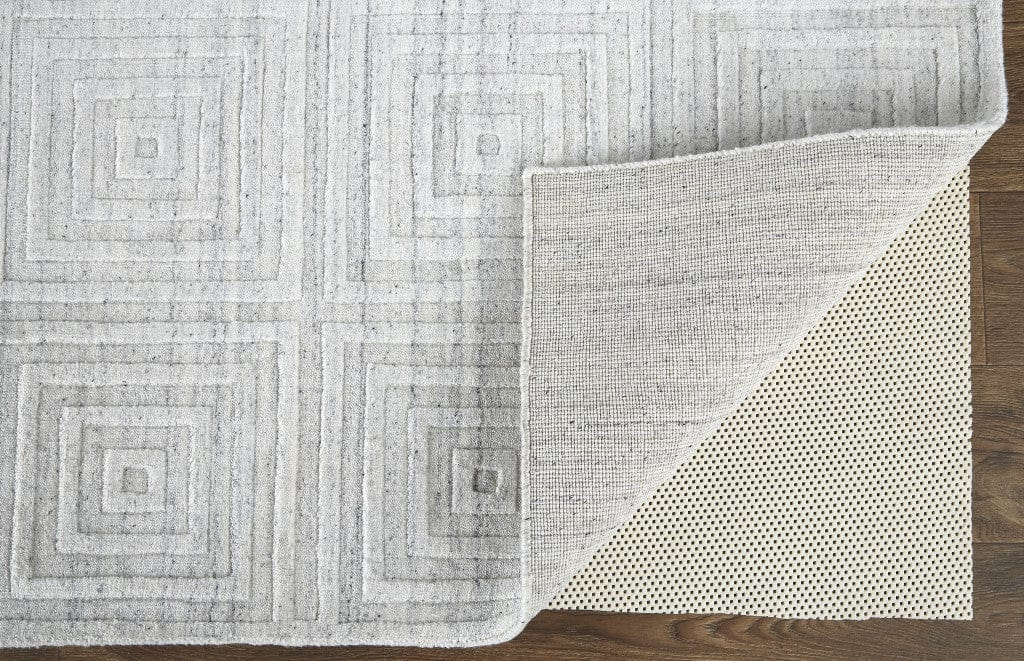 4' X 6' Gray And Silver Striped Hand Woven Area Rug