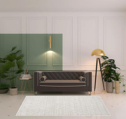 4' X 6' Ivory And Gray Striped Hand Woven Area Rug