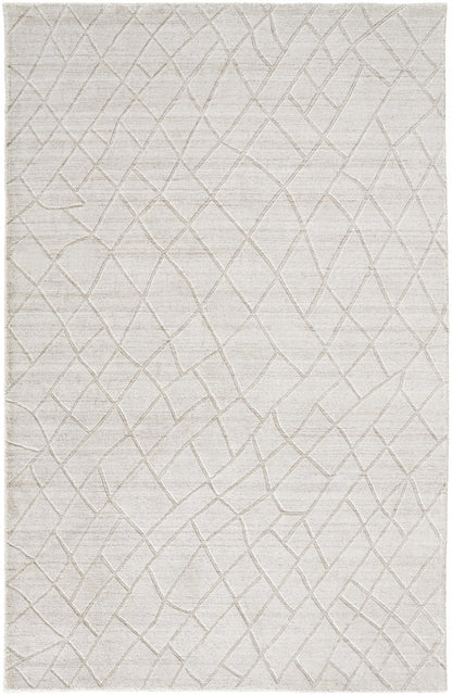 4' X 6' Ivory And Gray Striped Hand Woven Area Rug