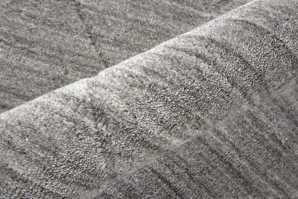 4' X 6' Ivory And Silver Striped Hand Woven Area Rug